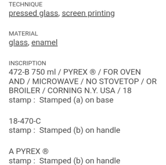 Pyrex Opal Colonial Mist White, Blue Print Casserole Dish. 472-B, 750 L. - Picture 2 of 5